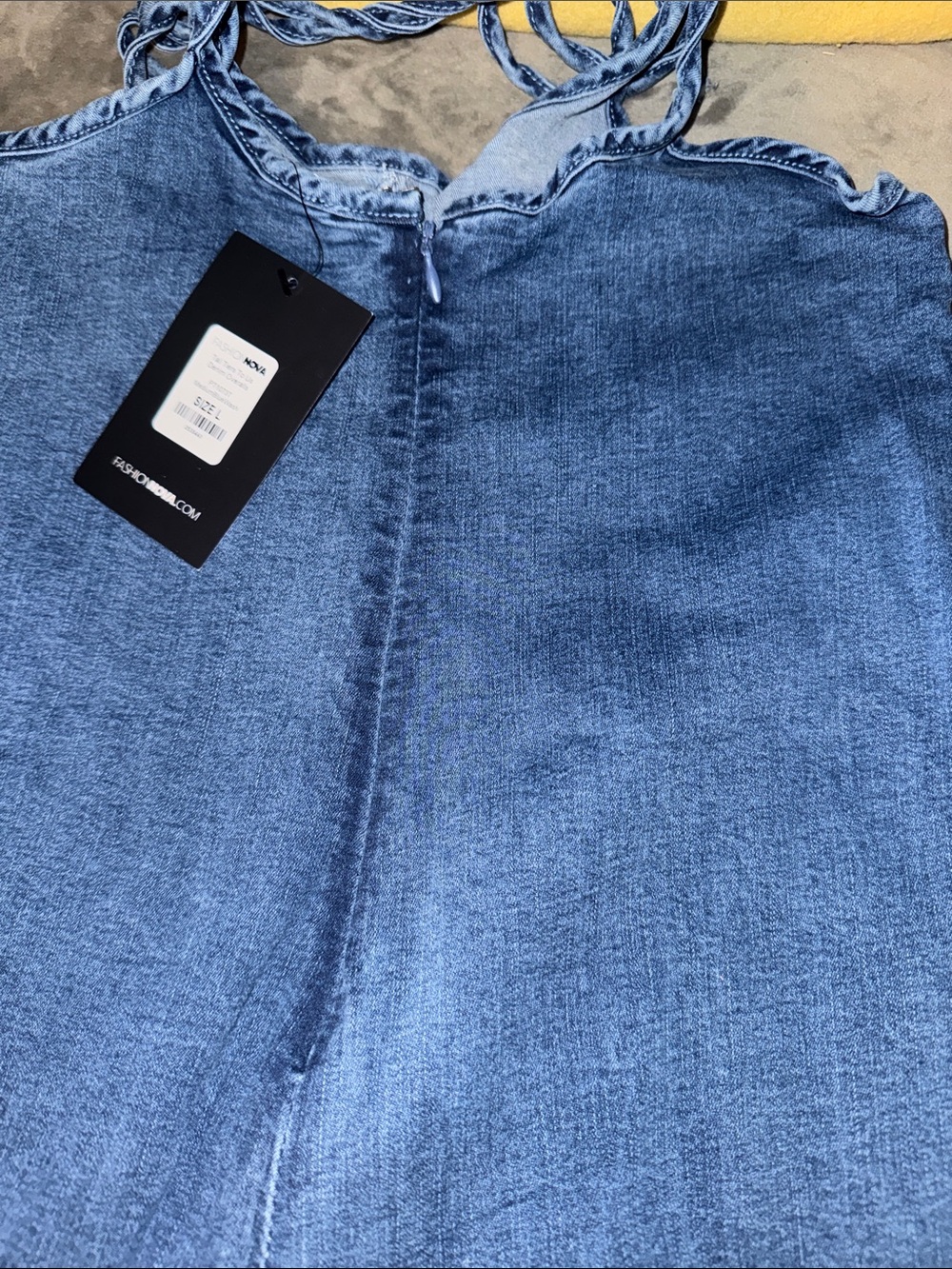 Fashion Nova Dark Blue Tiered Flare Jeans - Picture 7 of 8